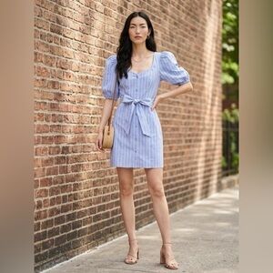 NWT Express Light Blue Puff Sleeve Mini Dress